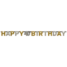 BANNER 40 CELEBRATION SILVER & GOLD